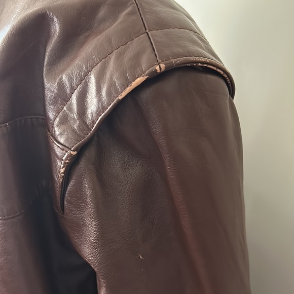 Vintage The Leather Shop Brown Leather Jacket w/ Liner Unisex size 46 Tall - Picture 6 of 12